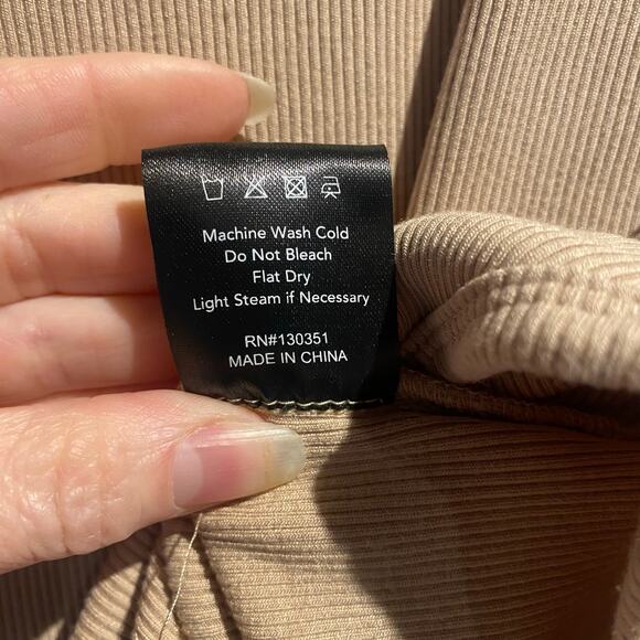 For Luv of Denim bodysuit Camel colored  size large casual date night BTS Comfy - Picture 5 of 5